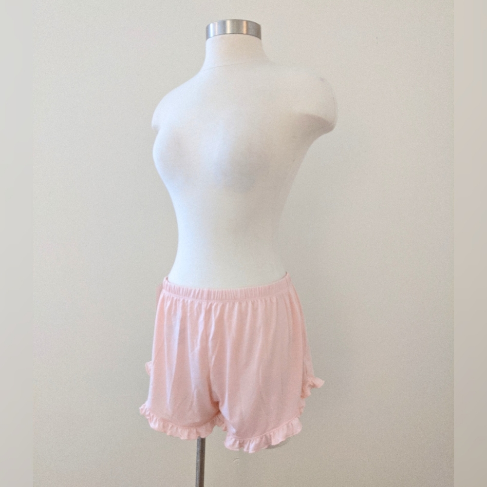 Pink Ruffled Pajama Shorts